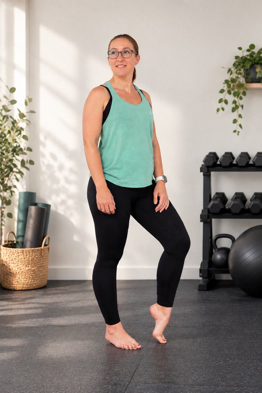 Anaïs, coach sportive Involve Evolve, debout dans un espace de sport lumineux
